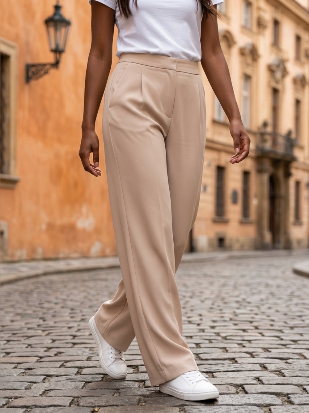 Joseph Ribkoff Light Beige Wide-Leg Trousers New size 16